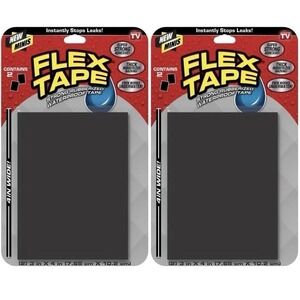 8 pack of Flex Tape 3 in. W x 4 in. L (2 Pk) BLK W/proof Repair Seal TFSBLKMINI